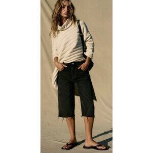 FREE PEOPLE WE THE FREE Jam Session Relaxed Capri Jean Rocksteady Black Boho NWT